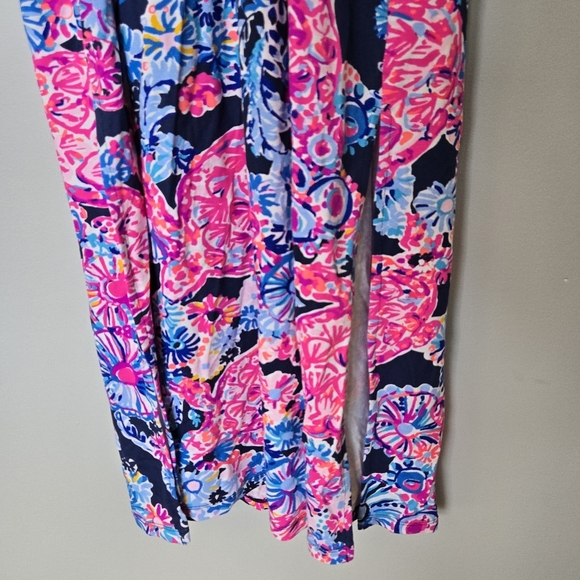 Lilly Pulitzer Bingham Midi Dress Size Large High Tide In Turtle Amazeme - Picture 5 of 6